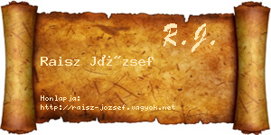 Raisz József névjegykártya